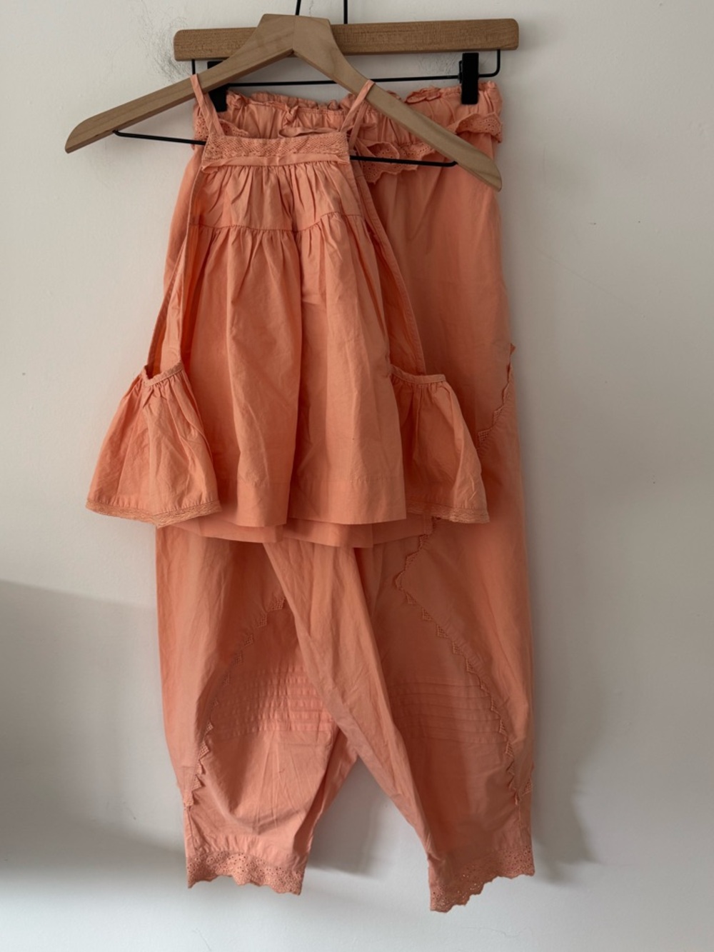 Free People Beach Life Peach Cotton Harem Pants and Swing Tank Set XS - Picture 3 of 11